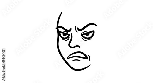 Angry face illustration, frowning, negative emotion, facial expression, anger, rage, frustration