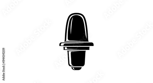 Black and white icon of a microphone, representing audio, broadcasting, and sound recording.