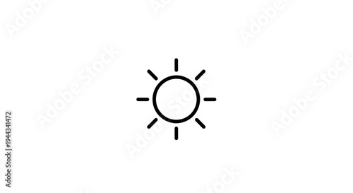 Simple Sun Icon, Brightness Symbol, Weather and Energy Concept