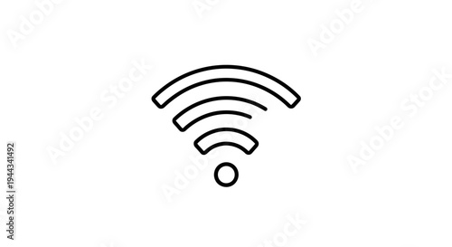 Simple Wi-Fi Icon, Wireless Internet Signal Symbol, Network Connection Concept