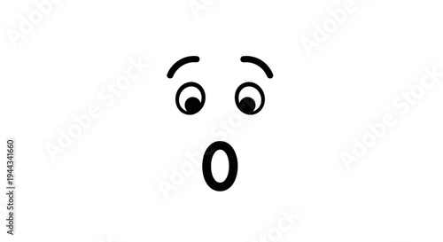 Surprised Face Emoji Icon, Shocked Expression, Wow Emotion, Astonished Eyes, Open Mouth