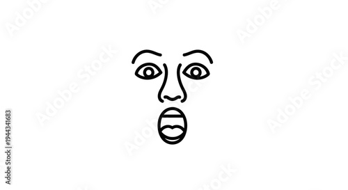 Surprised Face Icon, Shocked Expression, Open Mouth, Wide Eyes, Astonishment, Amazement, Wow Emotion