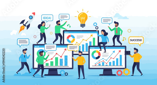 Teamwork Collaboration Brainstorming Startup Idea Success Business Growth