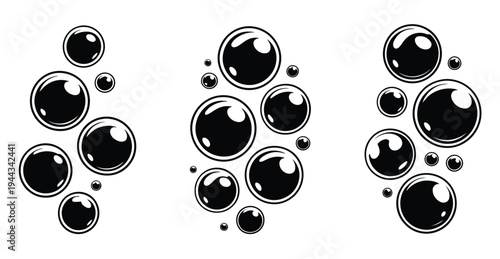 Bubbles Silhouette Abstract Black Circles Minimal Design