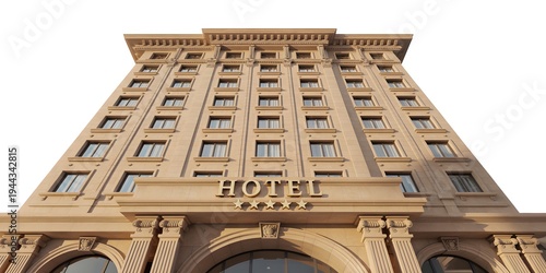 A luxurious hotel building with a classic architectural design and elegant facade exterior