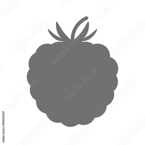 ラズベリーのシンプルシルエットアイコン（モノクロ）