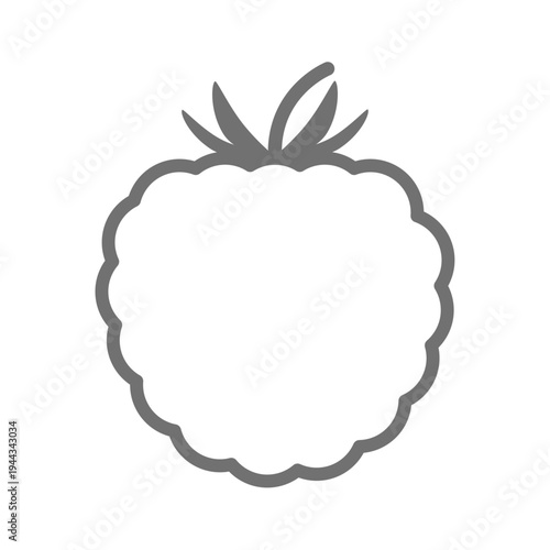 ラズベリーの線画アイコン（アウトライン・モノクロ）