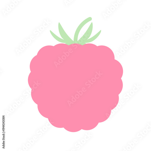 ラズベリーのシンプルアイコン（ピンクレッド・フラット）