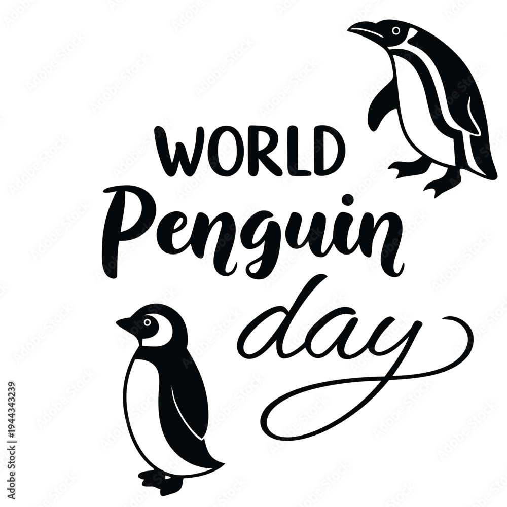 Naklejka premium world penguin day