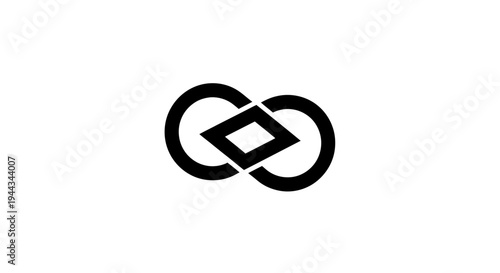 Black and white chain link symbol.