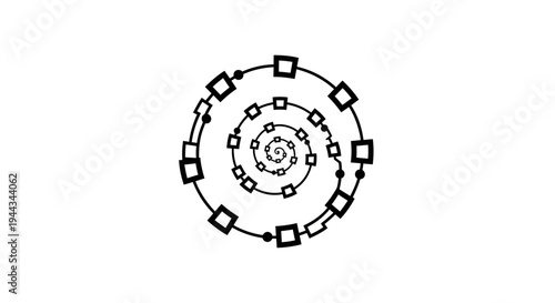 Black and white gear wheel design.