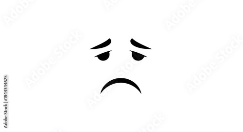 Sad Face Emoji Icon, Minimalist Design, Expressing Unhappiness and Disappointment