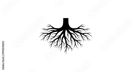 Black bronchial tree lung illustration.