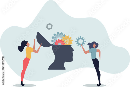 Automation of work.repair cogwheels in human head.person's life situation and his activities.