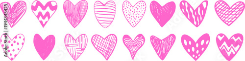 Hand drawn doodle hearts sketch collection isolated on white background. modern vector icons for love, scrapbooking, print and web design.
