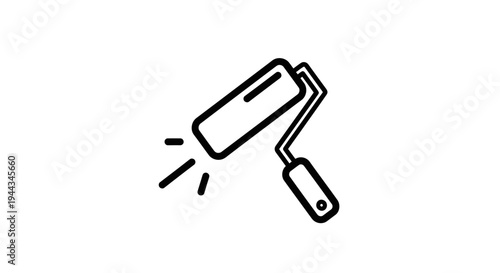 Paint Roller Icon with Splatter Effect - Home Renovation and DIY Concept