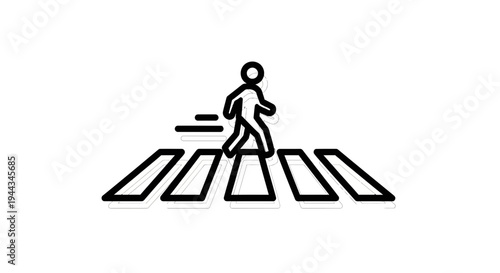 Pedestrian crossing a crosswalk, symbolizing safety and urban mobility