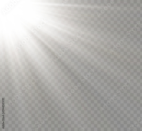 White sun light bright glow flare beam white png illustration.