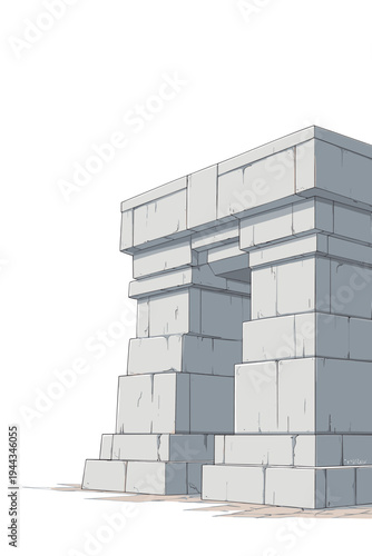 Abstract Brutalist Architecture Grid Pattern in Concrete