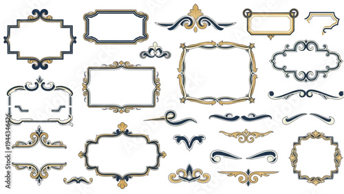 Ornate frame designs arranged neatly on a clean surface for viewing