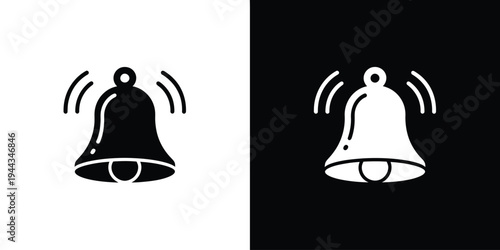 Bell Icon Simple Black Alert Graphic Illustration