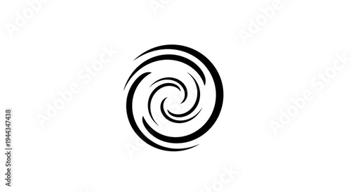 Black swirl design graphic symbol.