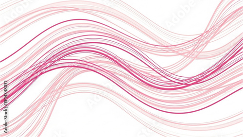 Vibrant pink wavy lines dance across a clean white background