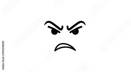 Angry Face Emoji Icon, Expressing Frustration and Displeasure