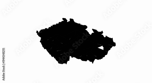 Black silhouette of a country map with small light-colored details