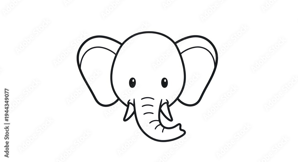 Fototapeta premium Simple cartoon illustration of an elephant with