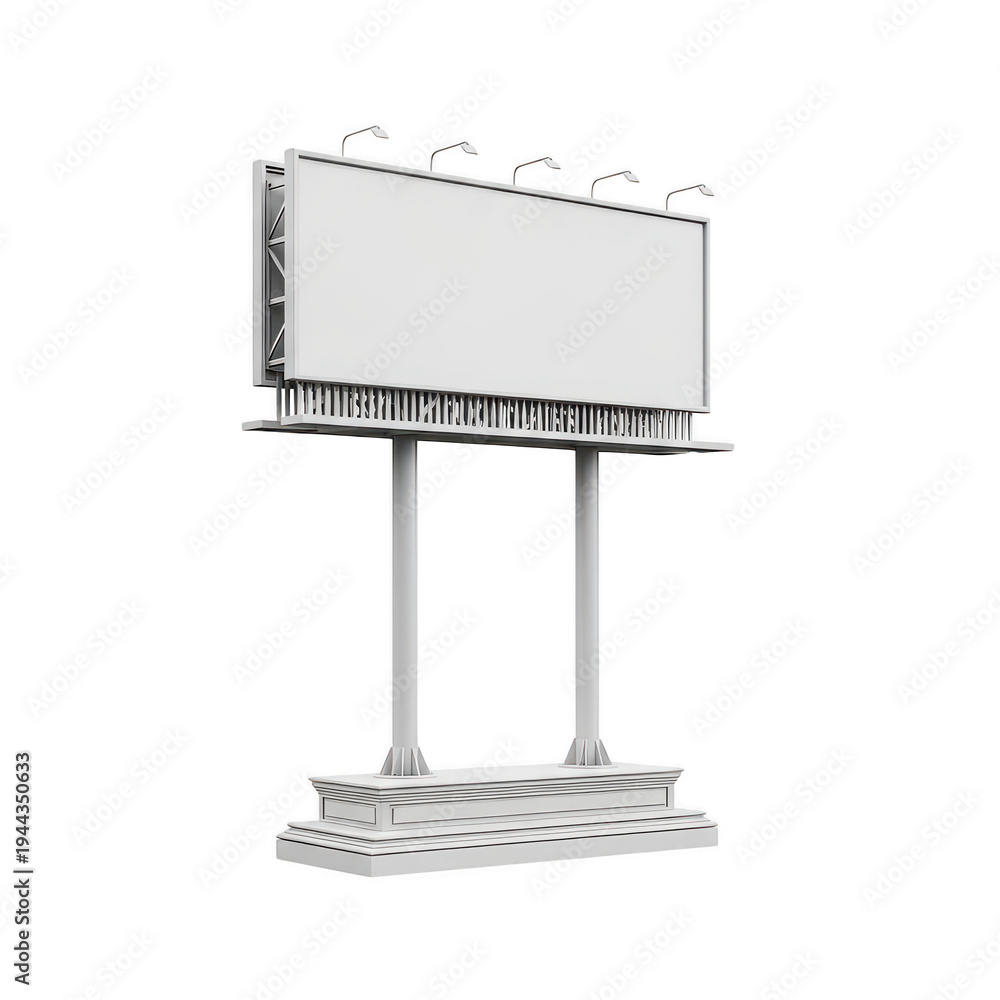 Obraz premium A billboard mounted on a tall metal pole structure with crossbars