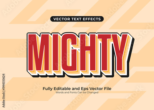 Mighty flat design text effect