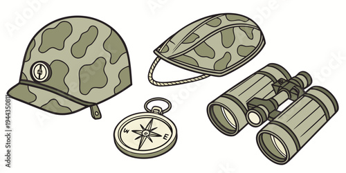 A collection of vintage coins and a magnifying glass on a wooden surface