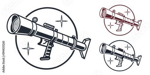 A vintage rifle with a scope and bayonet attached to the barrel