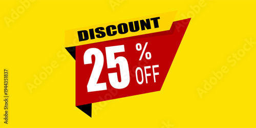 Set of discount label vector illustration, sale banner for promotional 25% off, 50% off, 75% off special offer tag sticker design element