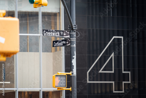 Numéro 4 sur un bâtiment dans le sud de Manhattan