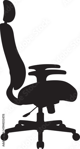 office chair ergonomic silhouette icon vector illustration