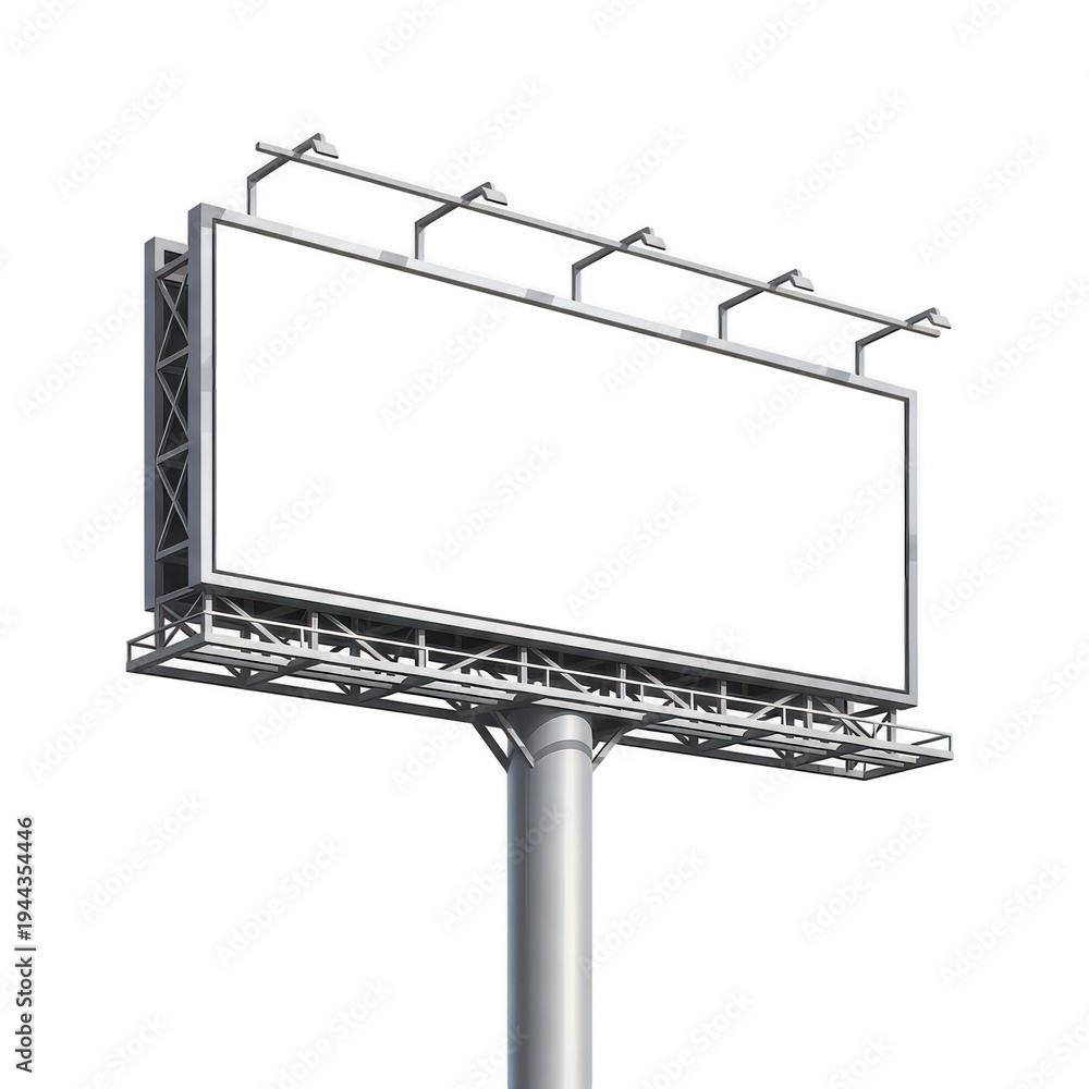 Obraz premium Large billboard advertisement attached to a tall metal pole structure