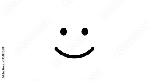 Simple Smiley Face Icon on White Background