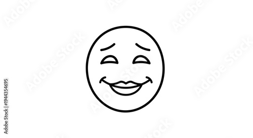 Smiling Face with Blushing Cheeks and Closed Eyes - Happy Emotion Icon