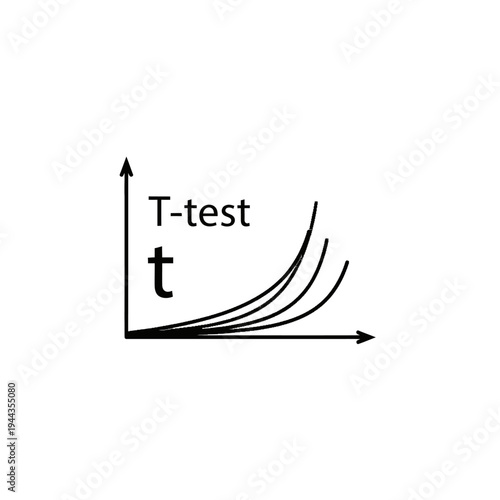 T test statistical analysis graph chart.