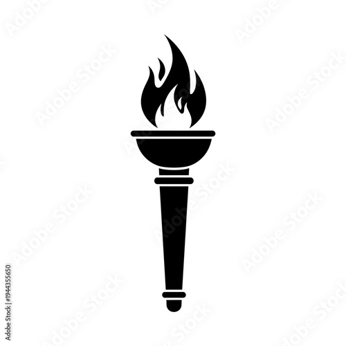 Black silhouette of a burning torch.