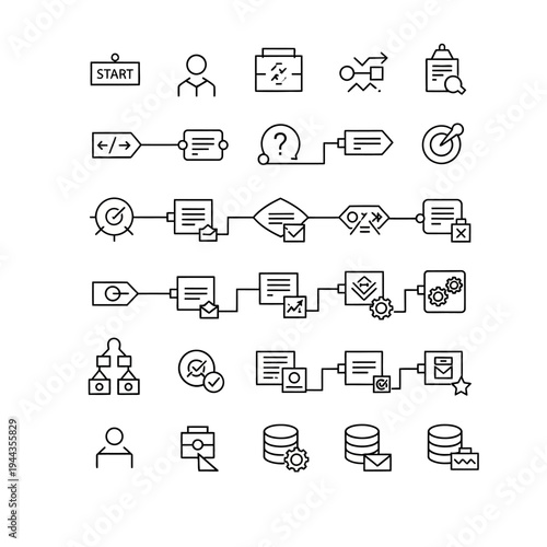 Business process management flowchart symbols.