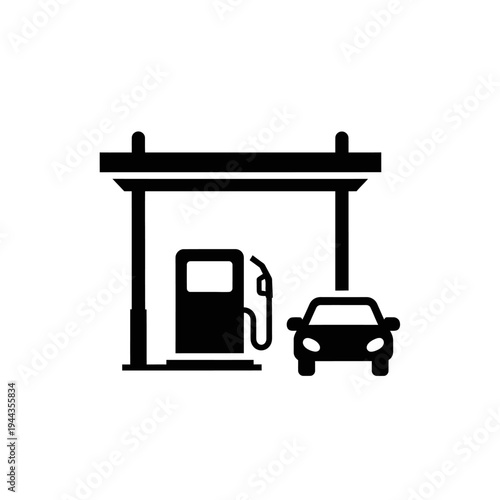 Car refueling at gas station.
