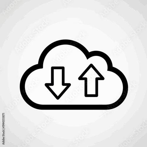 Cloud with up and down arrows.