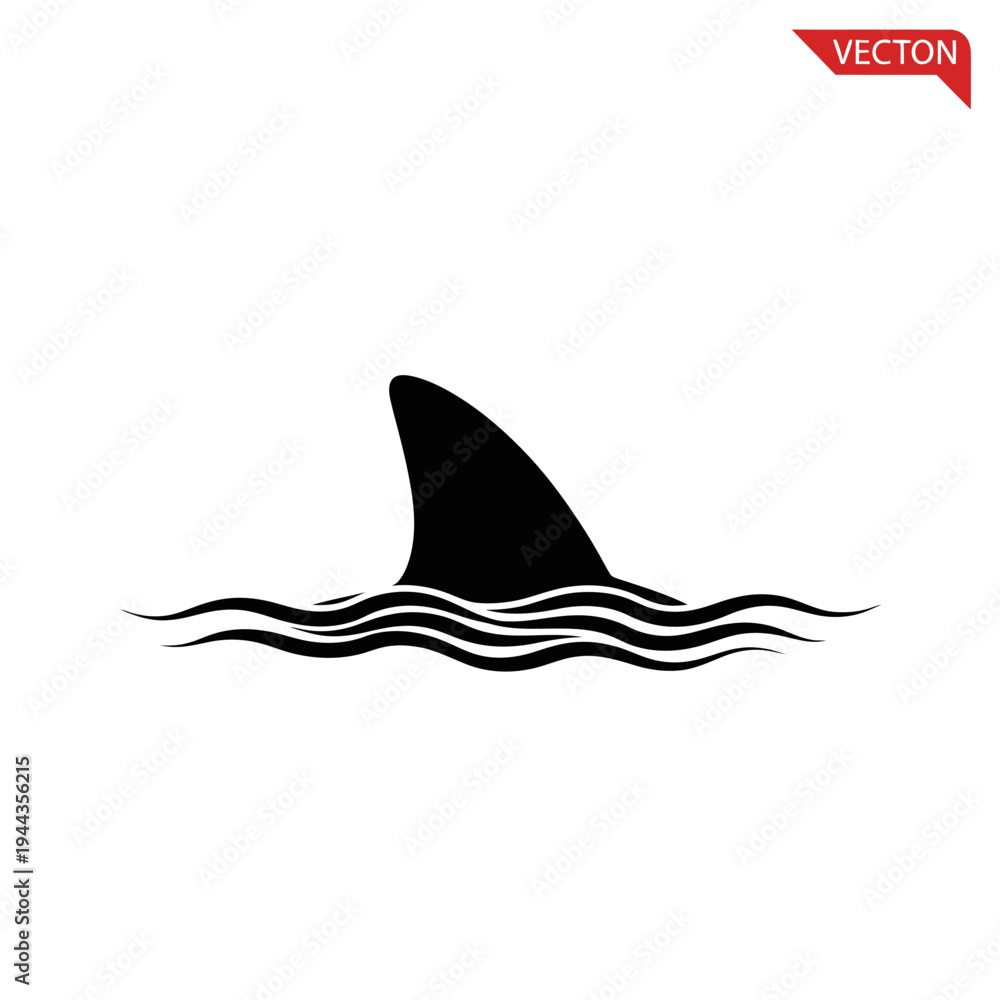 Fototapeta premium Shark fin in the water surface.