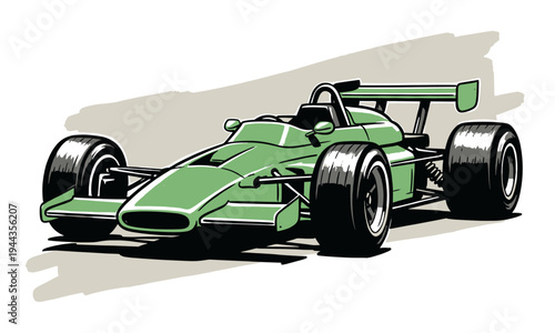 Velocity Sprint. Open wheel racing car graphic for poster, sticker, apparel print. High speed motoring art. Grand circuit performance vehicle.