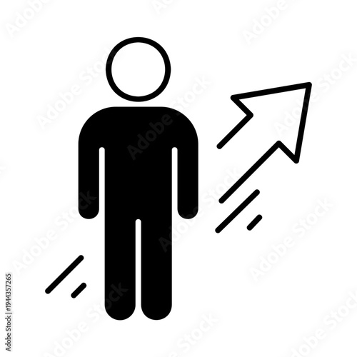 Person + tiny upward arrow