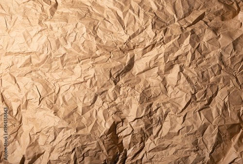 Wallpaper Mural Wrinkled crumpled kraft brown paper texture, background in grunge style. Torontodigital.ca