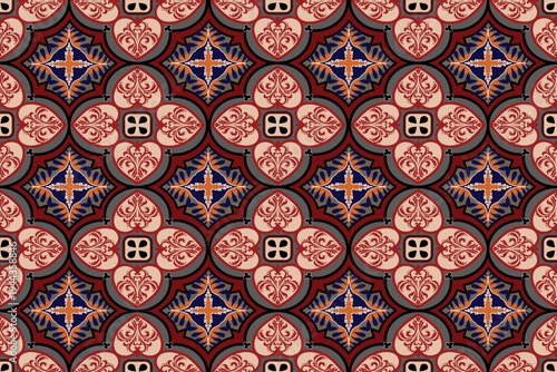 seamless floral pattern. Damask seamless pattern. Art ornament print. Design for carpet. Ethnic south western decor style. Vector seamless pattern.coer.wallpaper.wrapping.illustration.fabric.clothing.